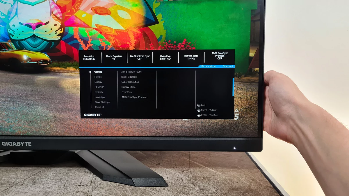 Test Gigabyte M34WQ © Matthieu Legouge