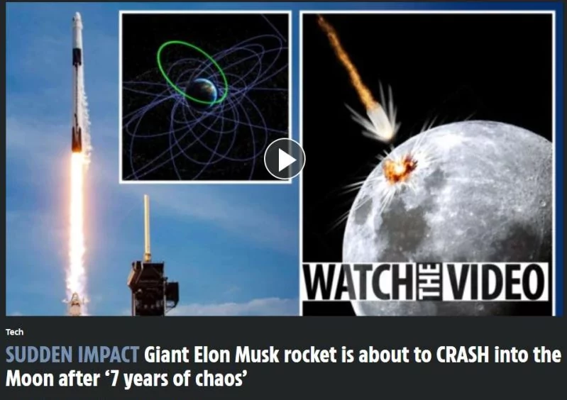 impact falcon 9 lune journal délire © The Sun