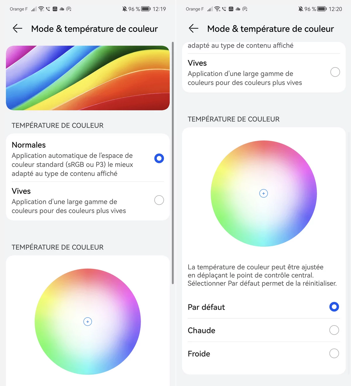 reglages ecran huawei p50 pro