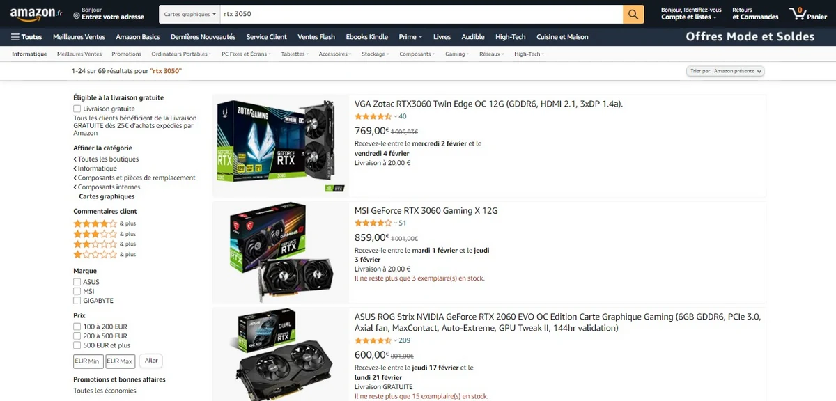 RTX3050Amazon © Amazon