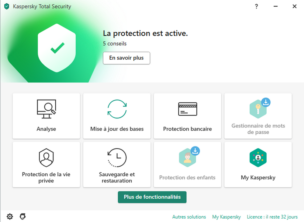Kaspersky accueil