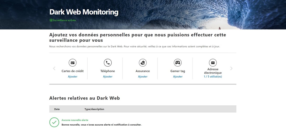 Norton Dark Web Monitoring © Norton