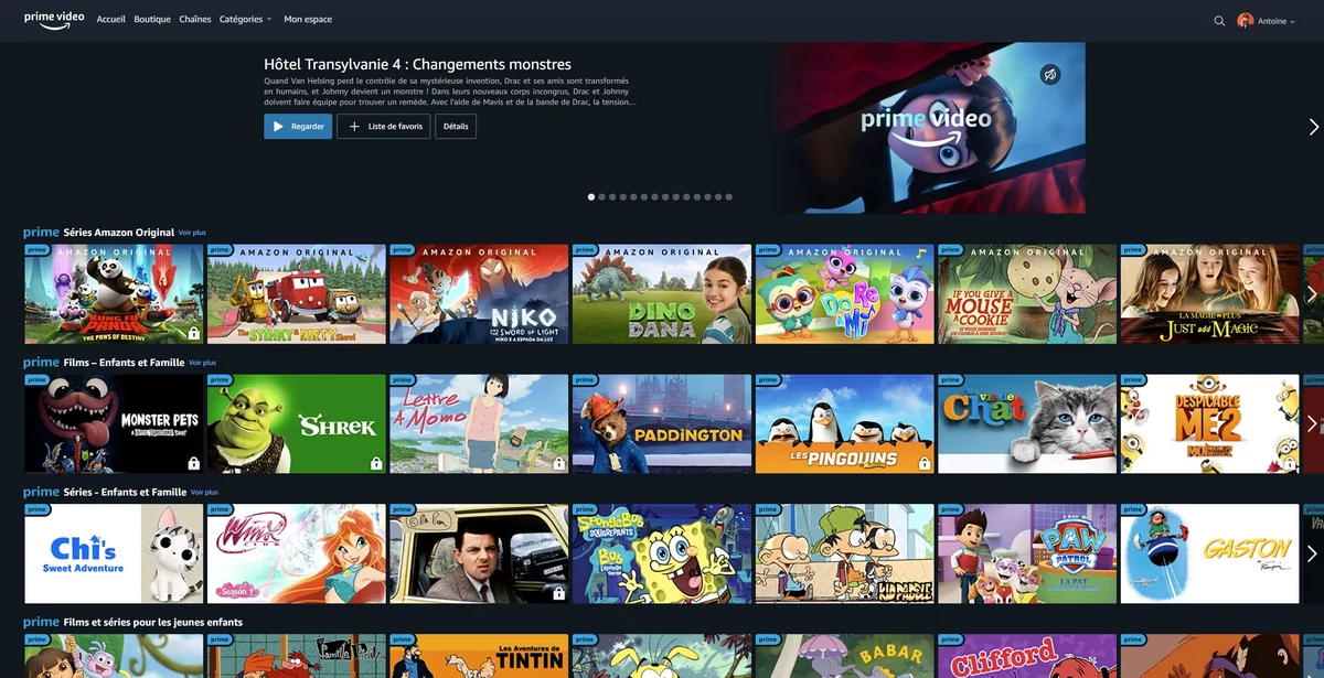 Prime Video enfants © Capture d'écran
