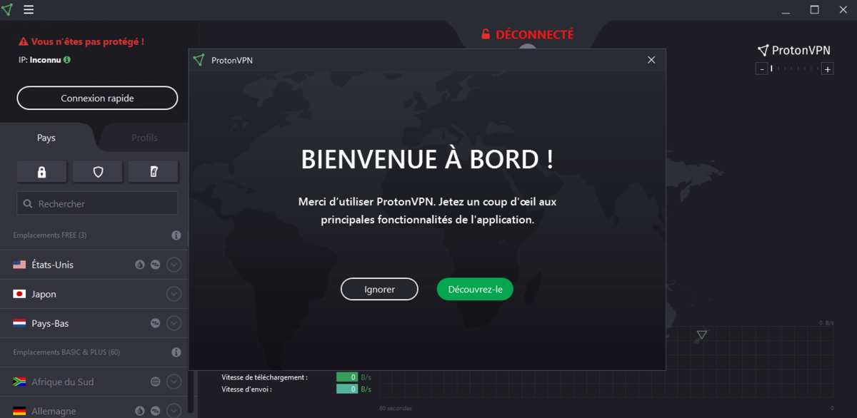 ProtonVPN screen 1
