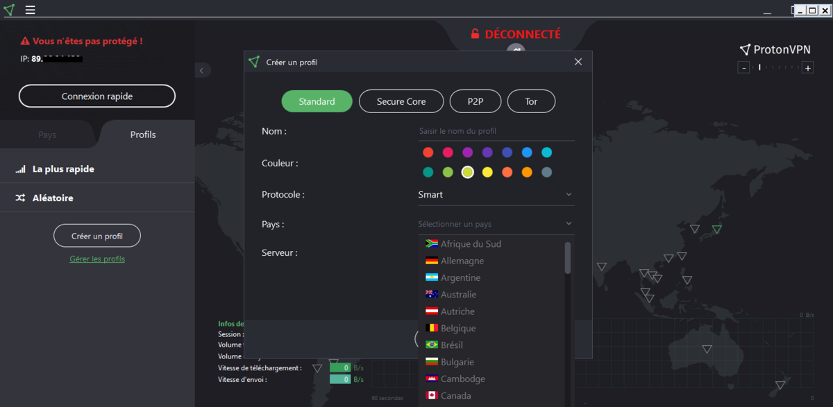 ProtonVPN screen 2
