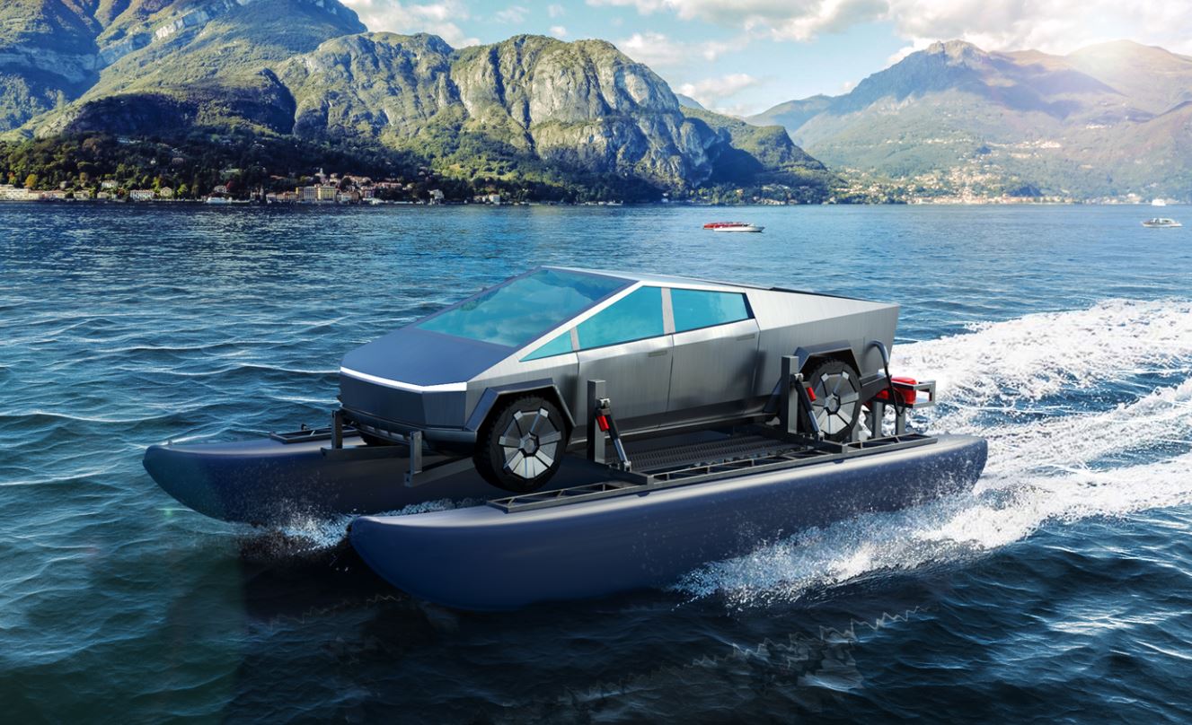 Le Cybertruck n'est pas encore sorti qu'il existe déjà un kit pour le convertir en catamaran amphibie