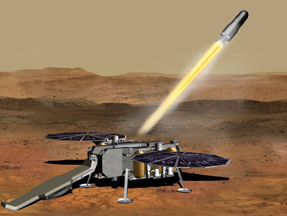 L&#039;atterrisseur &quot;lanceur de fusée&quot; du concept NASA-ESA &quot;Mars Sample Return&quot;. © NASA