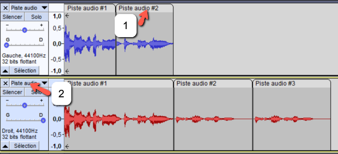 Audacity Clip divisé © Audacity