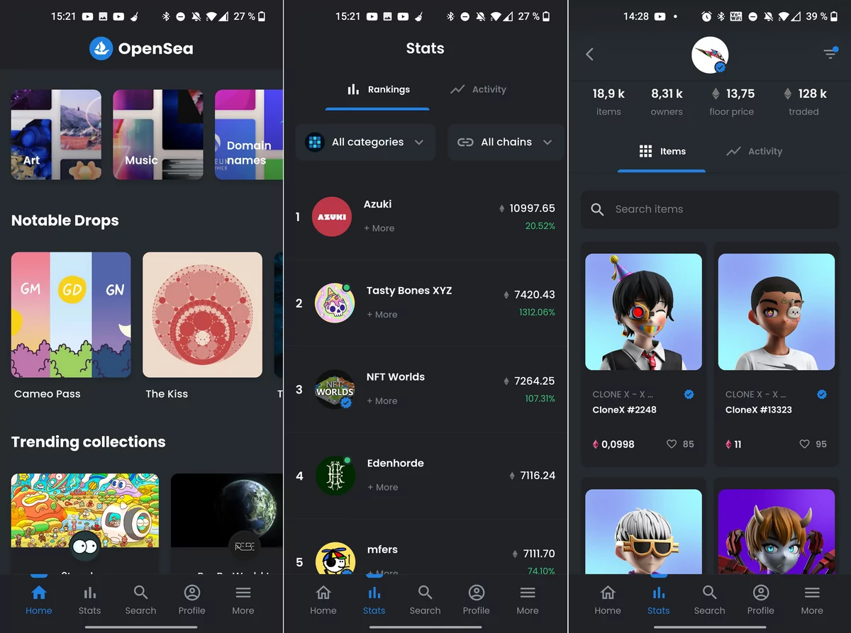 application mobile opensea