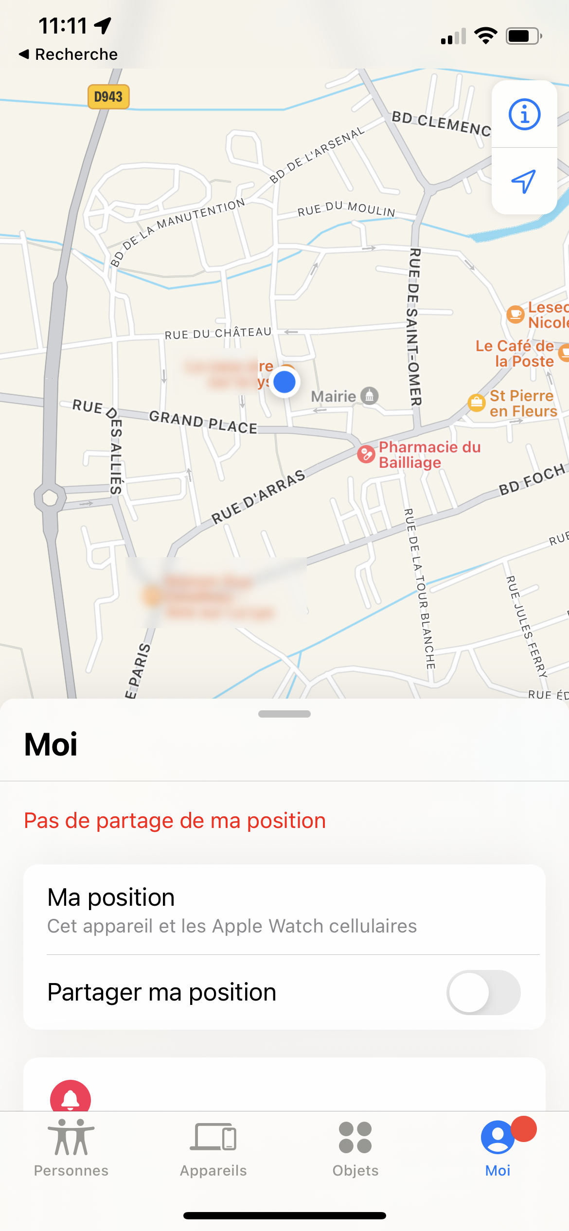 FindMy - Désactivation de la localisation d&#039;un ami ou membre de la famille