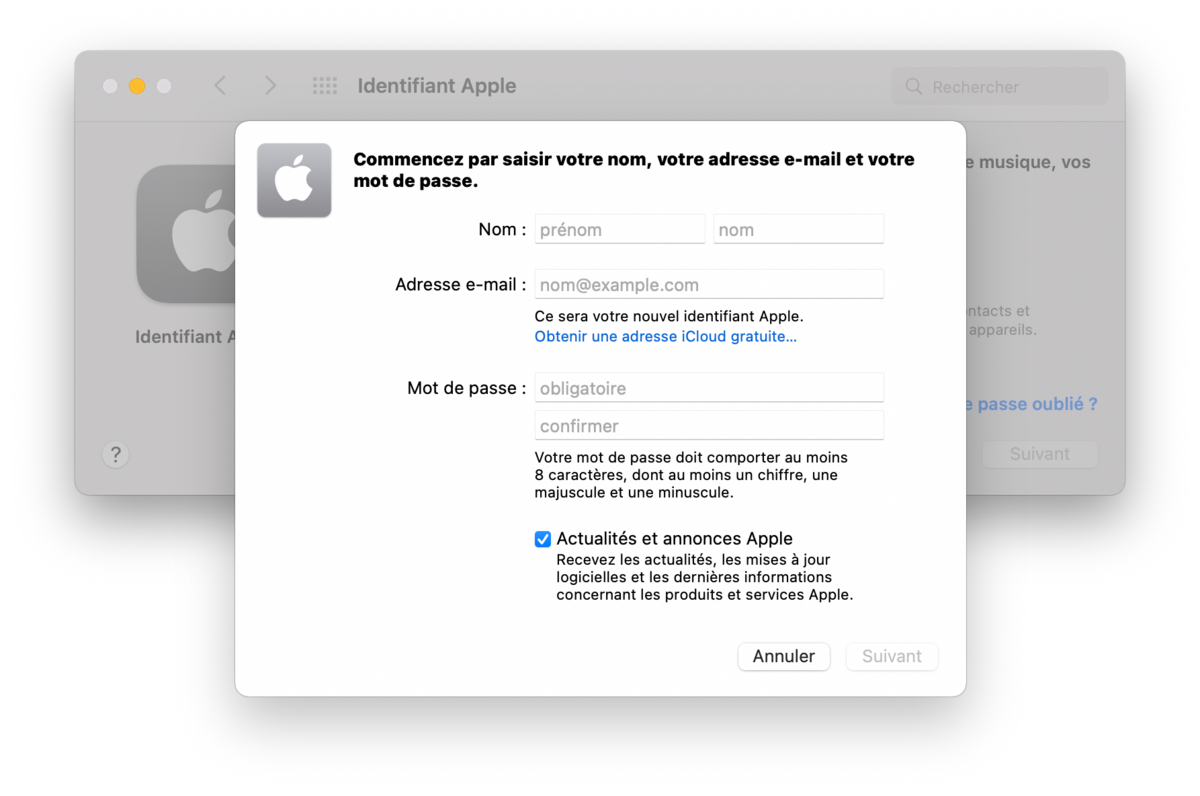 Créer compte iCloud macOS © © Clubic.com
