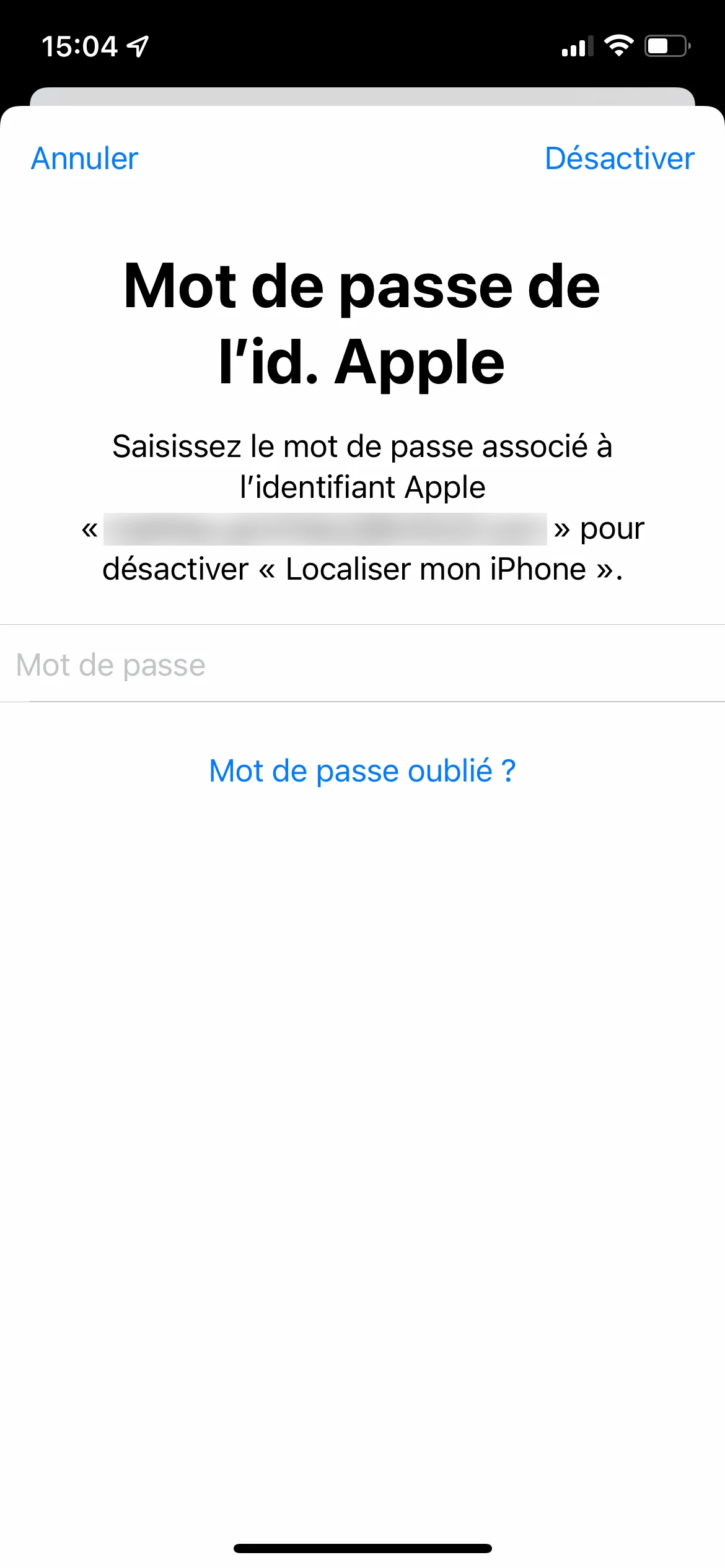 Deconnexion iCloud iOS © © Clubic.com