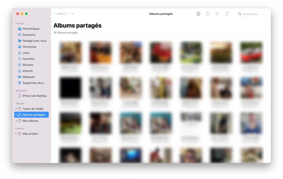 Albums partagés Photos iOS © © Clubic.com
