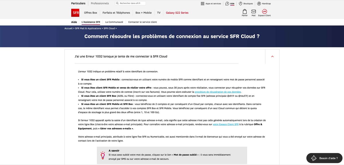 SFR Cloud - Service client