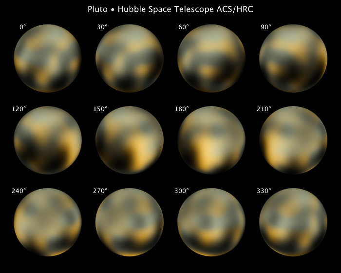 Pluton, vue depuis l&#039;orbite terrestre... A la résolution maximale ! Crédits NASA/ESA/HST