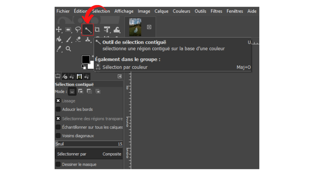 Comment utiliser la baguette magique dans GIMP