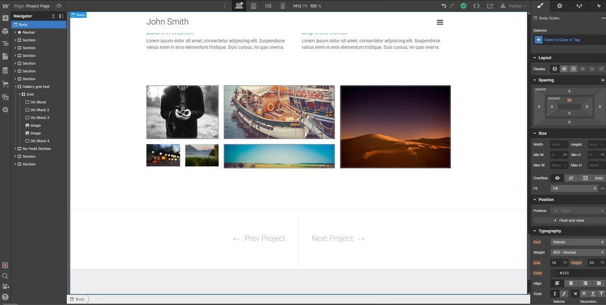Webflow galerie © Webflow