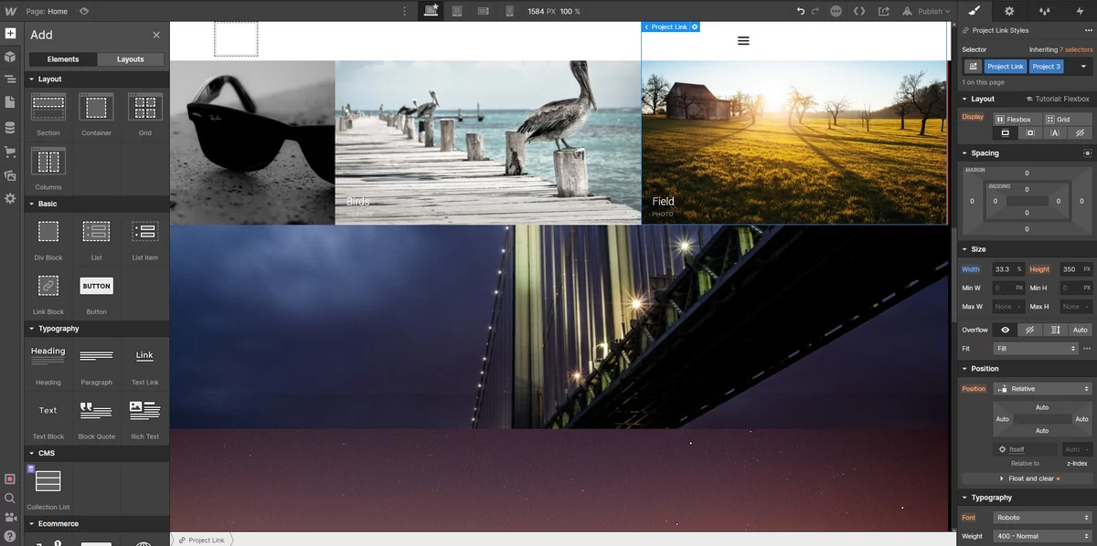 Webflow éditeur © Webflow