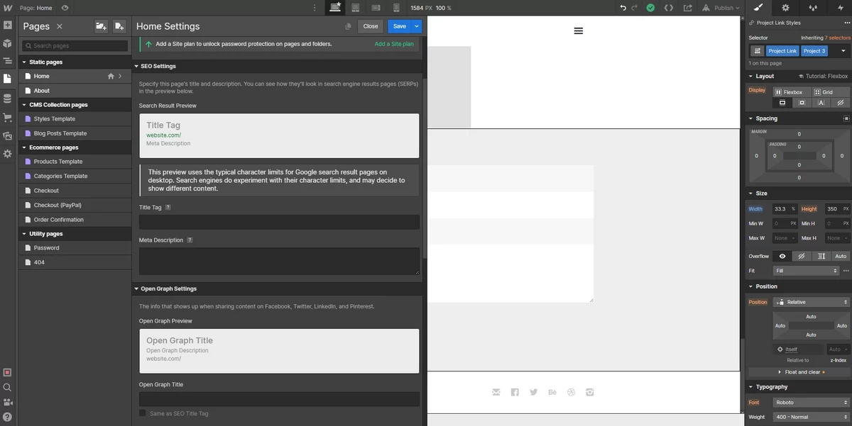Webflow SEO © Webflow