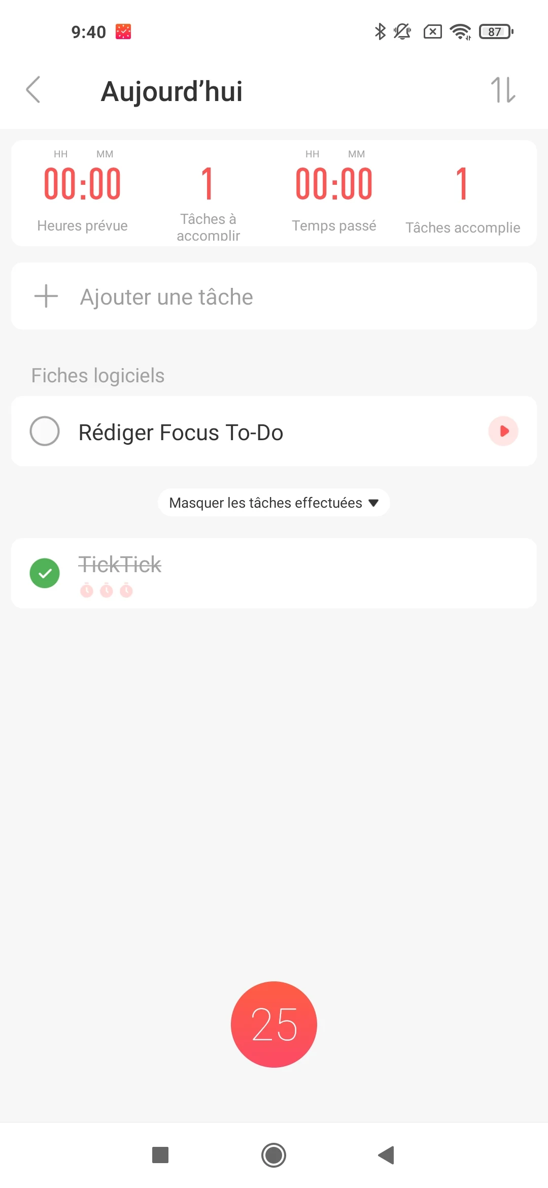 Focus Todo screen 1