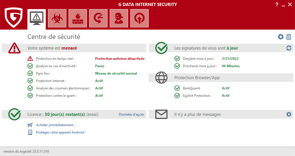 G data total security screen 2
