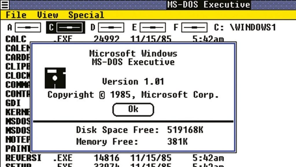 Windows 1.01 © Microsoft