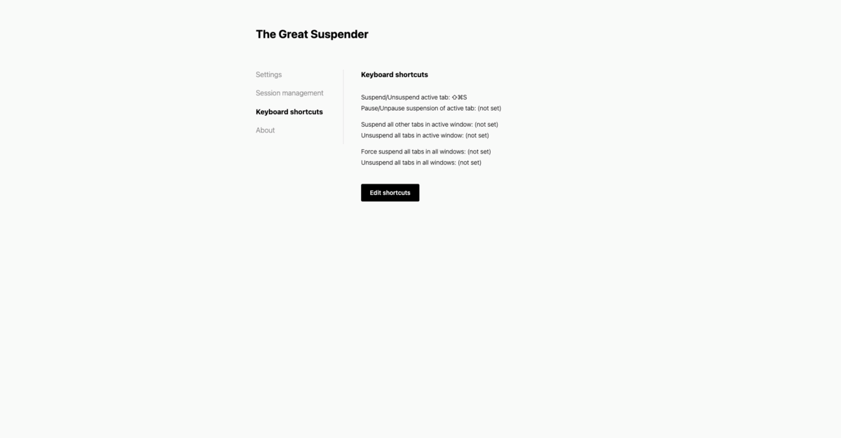 The Great suspender screen 2