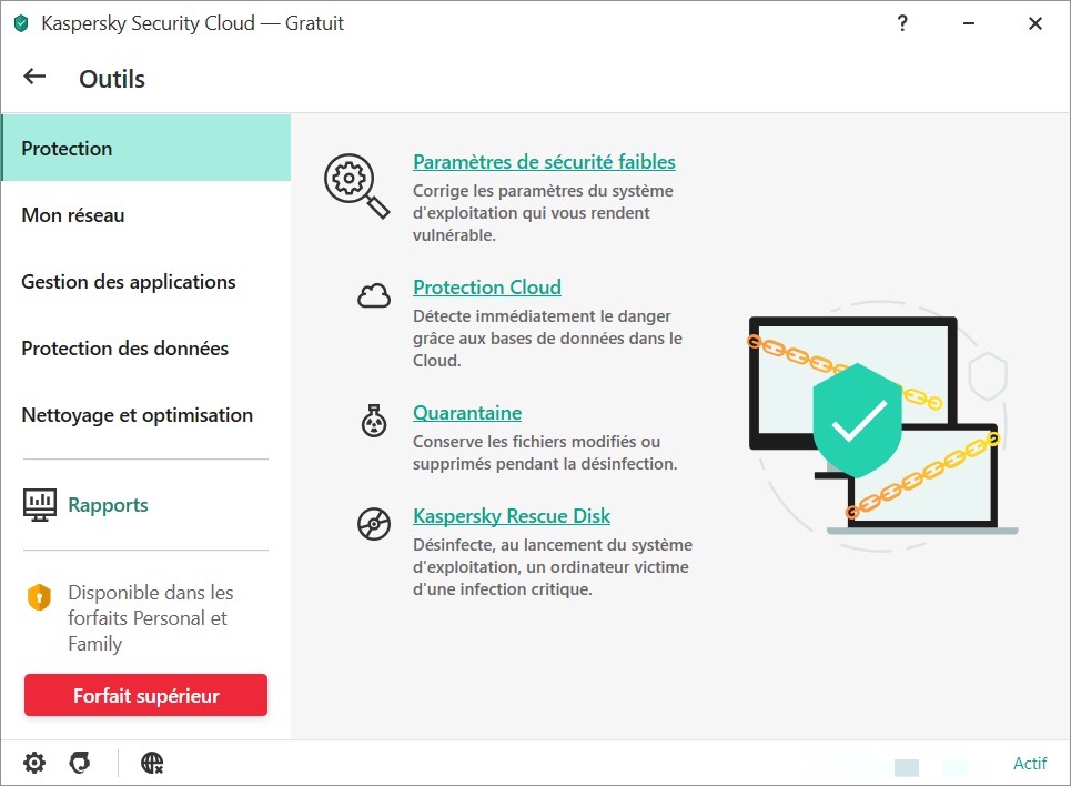 Kaspersky Cloud Security Free - Outils