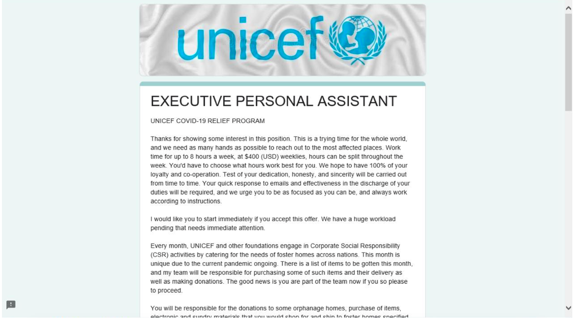 Unicef e-mail Proofpoint © Proofpoint