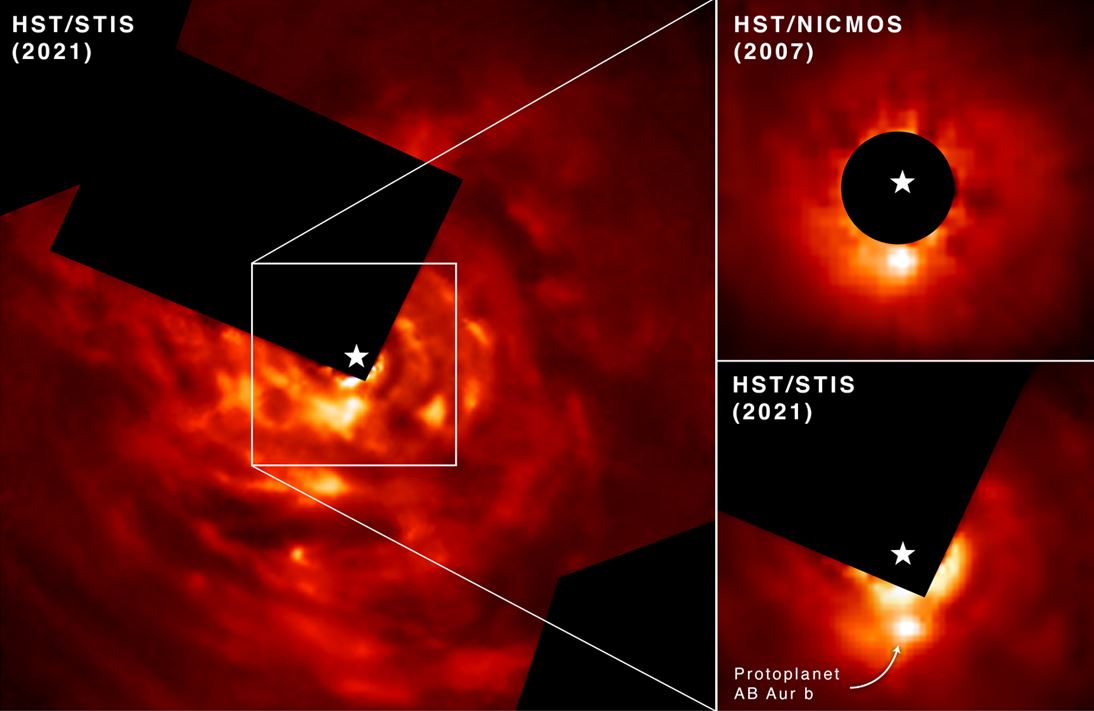 Hubble exoplanète formation AB Aurigae B © NASA, ESA, Thayne Currie (Subaru Telescope, Eureka Scientific Inc.)