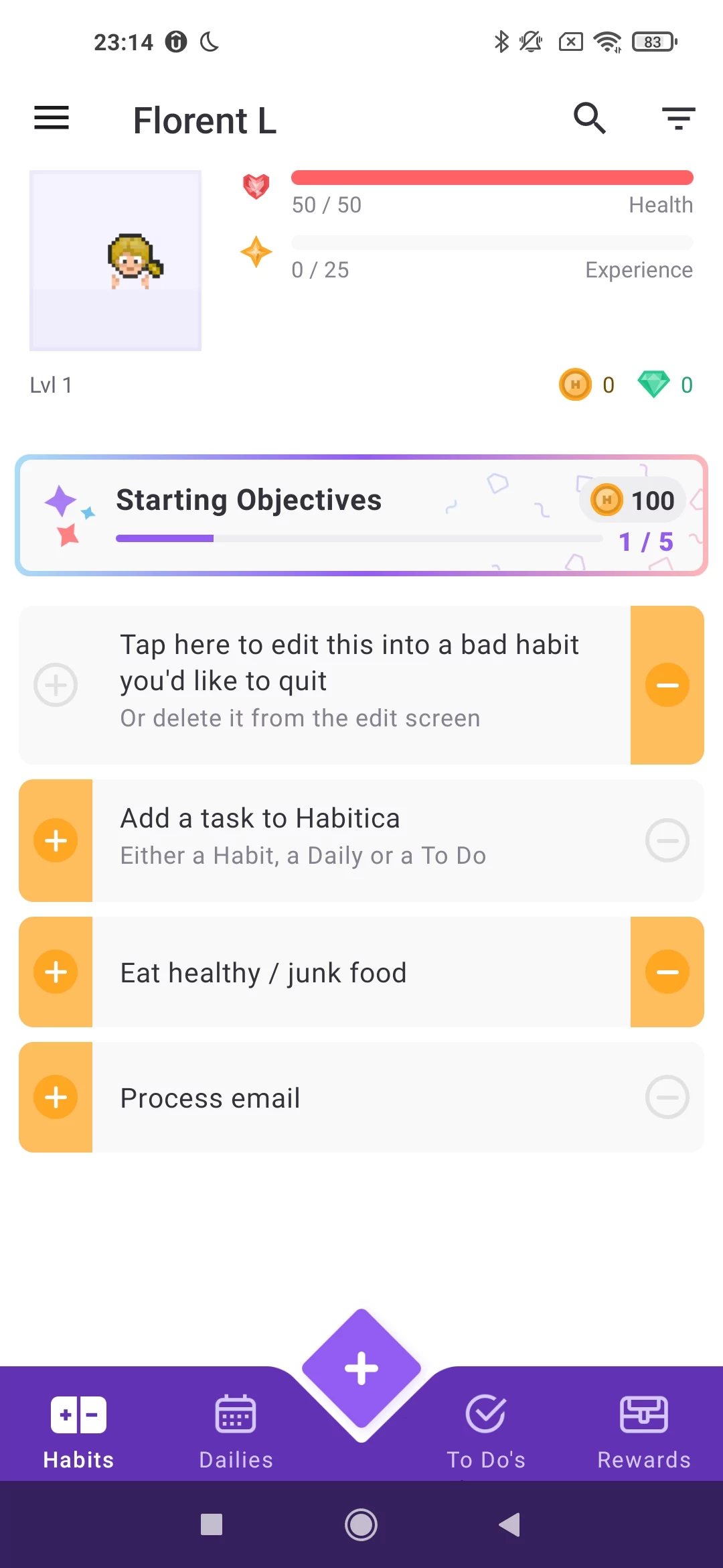 Habitica app 1