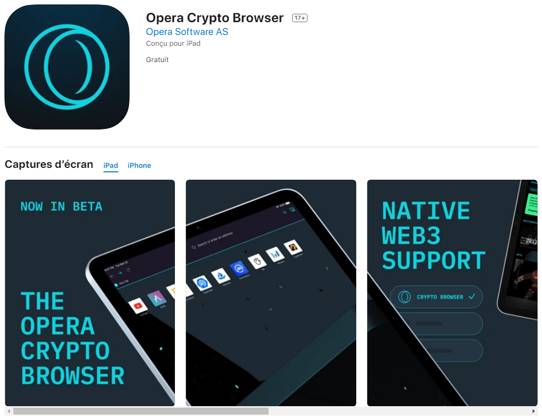 Opera Crypto Browser iOS © (Image : AppStore/Apple)