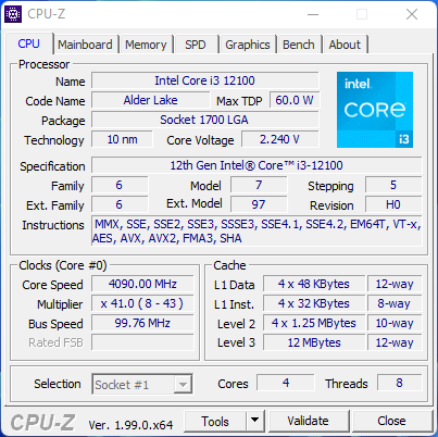 Intel Core i3-12100 © Nerces