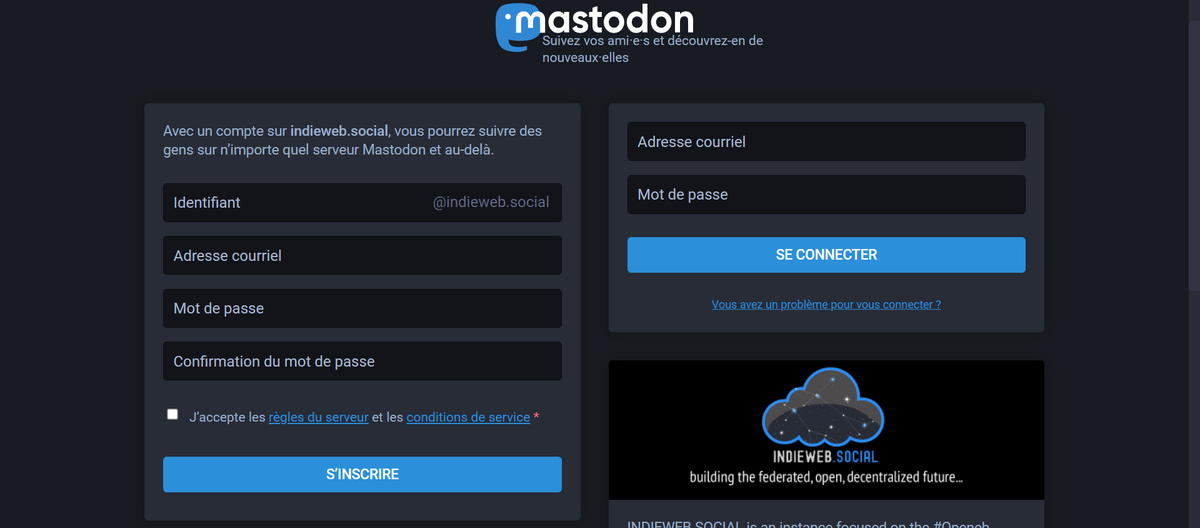 Connexion mastodon