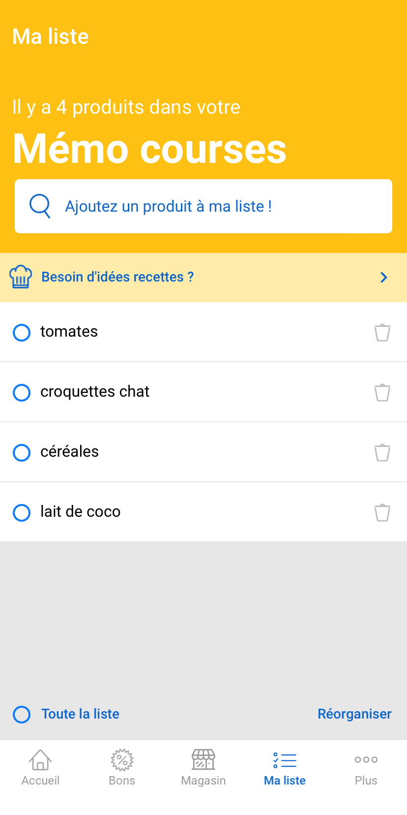 Mémo courses E.Leclerc