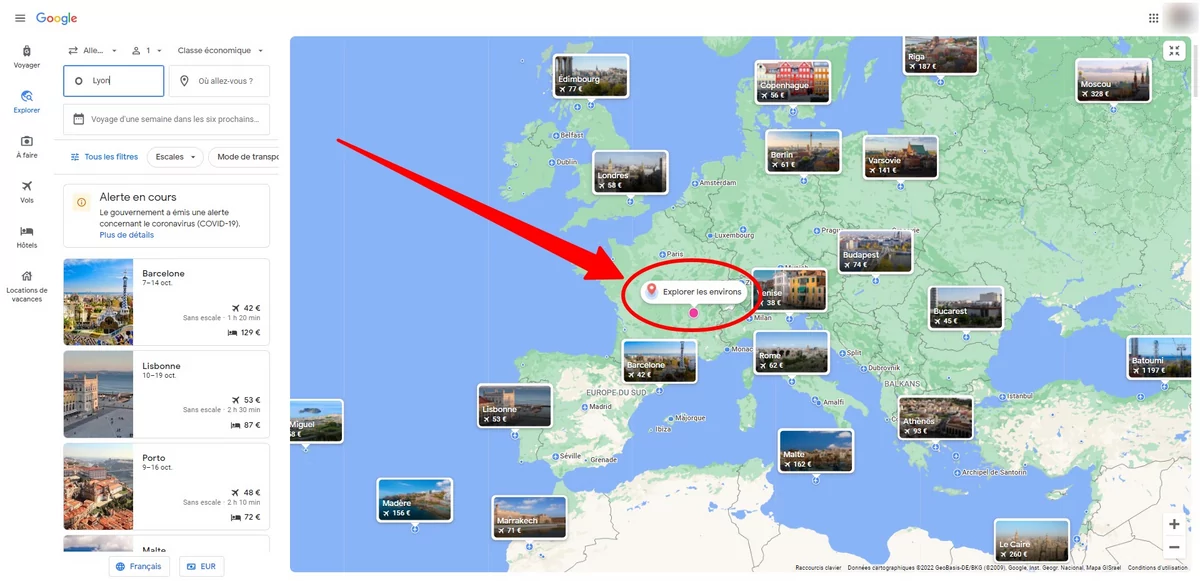 Google Explore bouton © Alexandre Boero pour Clubic