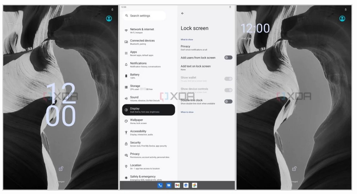 Android 13 horloge © XDA Developers