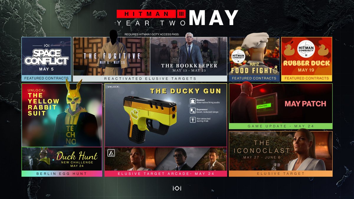 The May content roadmap © IO Interactive