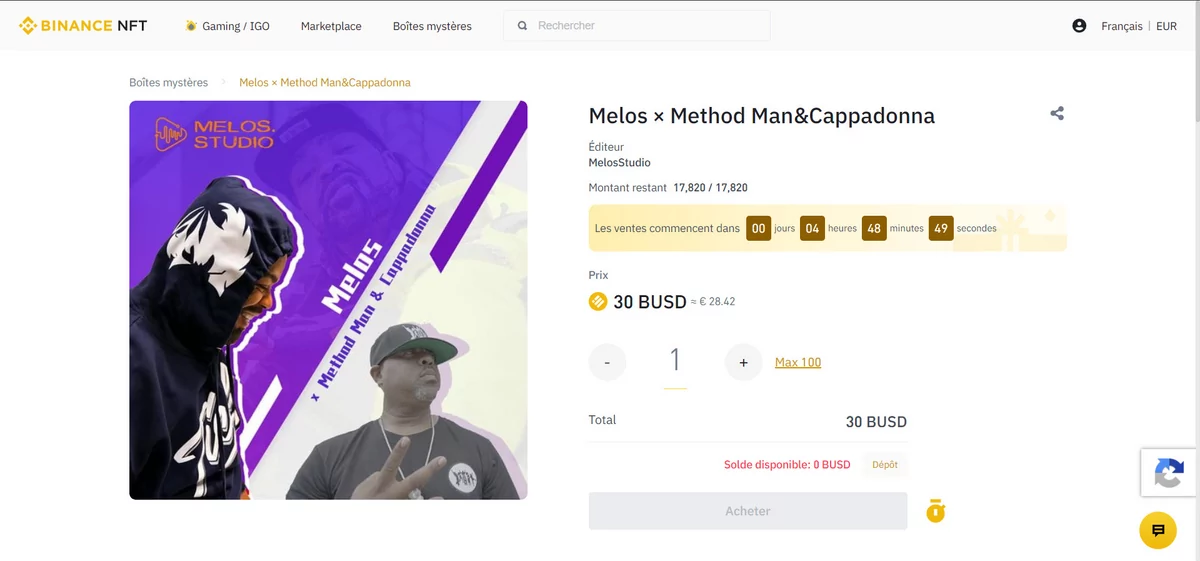 boite mystere binance nft