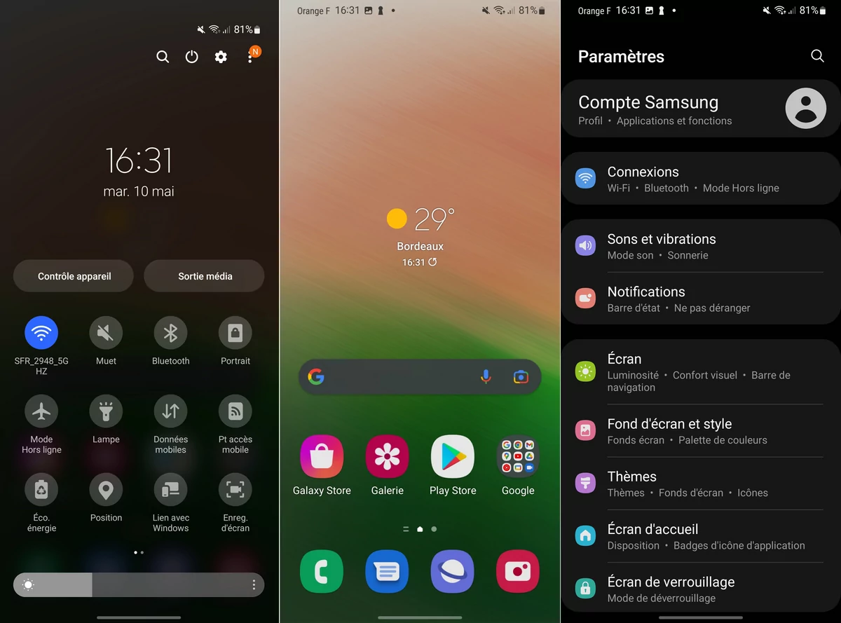 interface one ui galaxy a33 5g