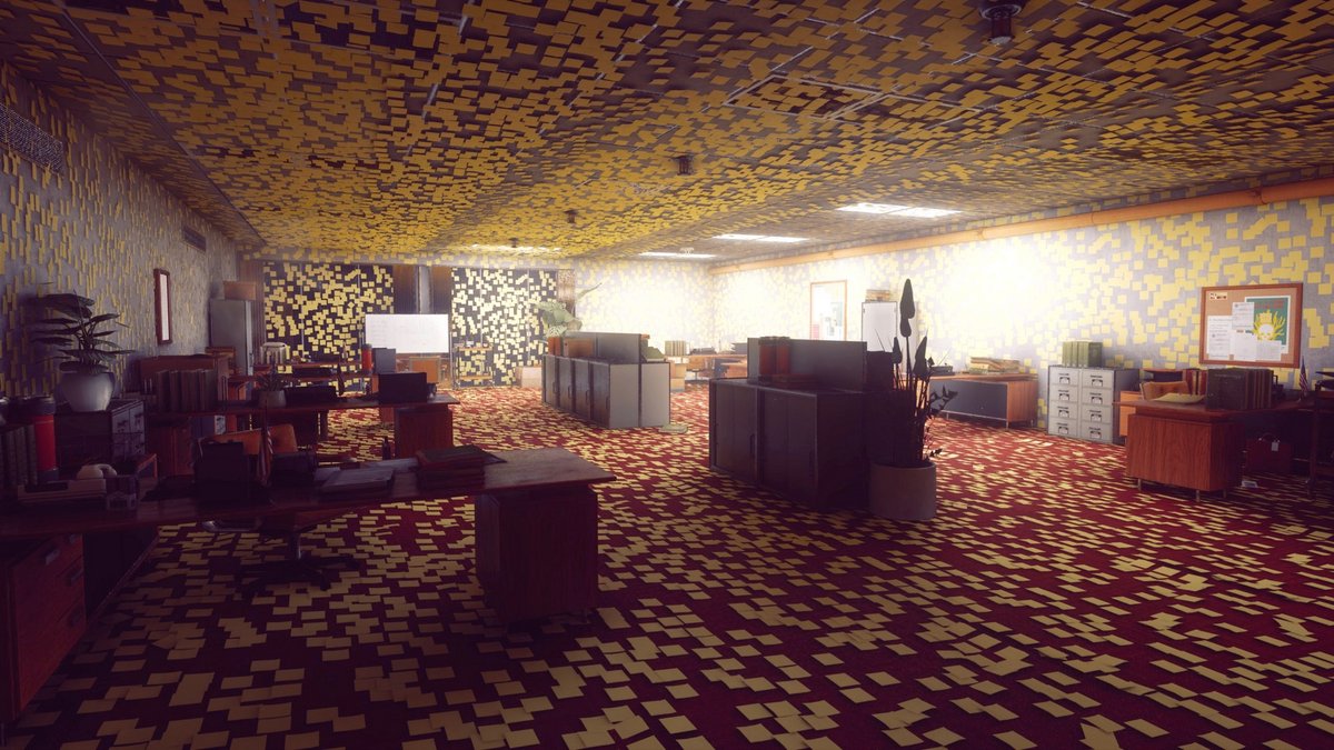 Control's post-it room, for illustration.  Screenshot © GrosPixels