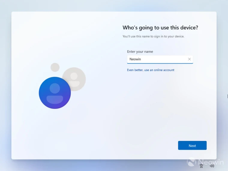 Windows 11 compte Microsoft © Neowin
