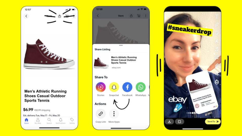 Fatigué de Vinted ? Snapchat vous permet de partager vos annonces eBay directement sur son application