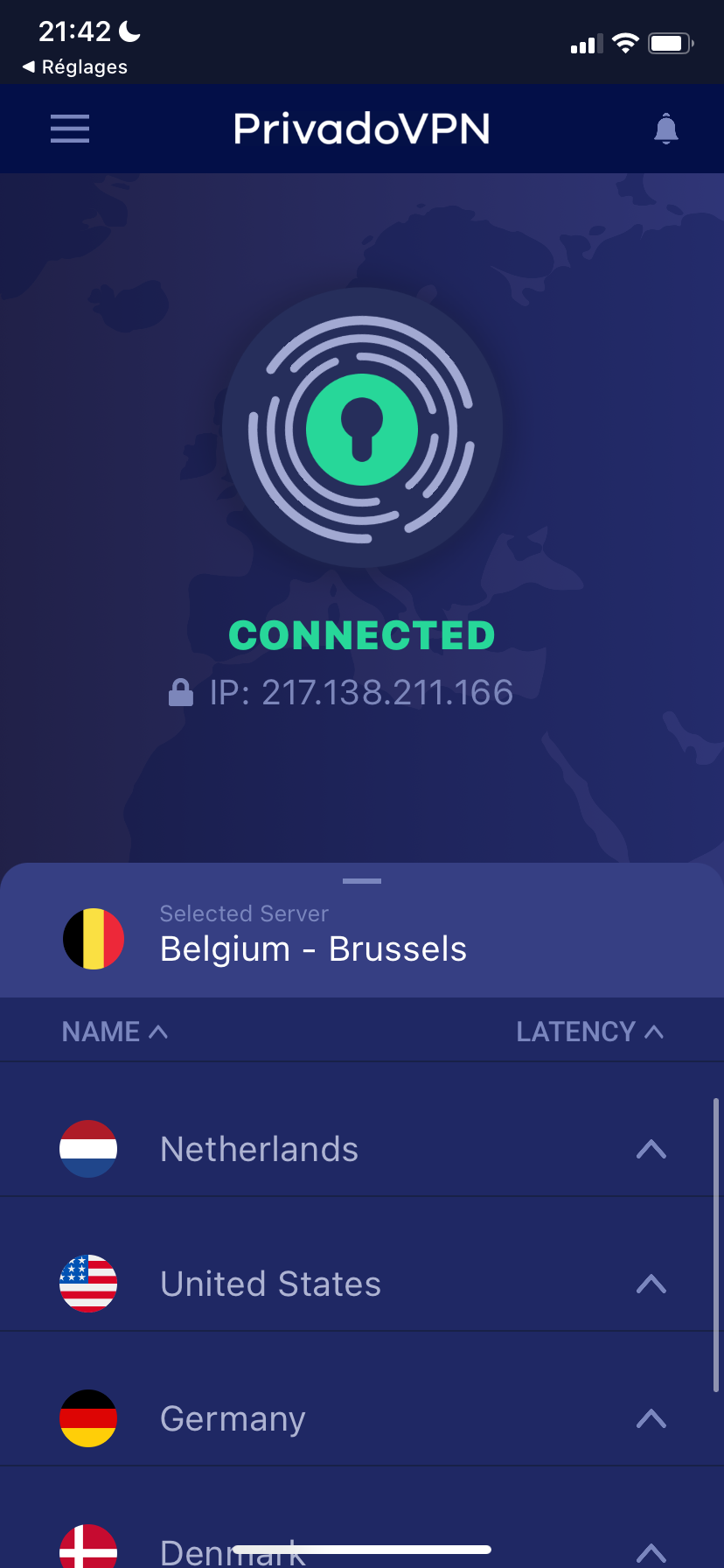 PrivadoVPN iOS