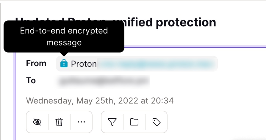 proton mail screen capture