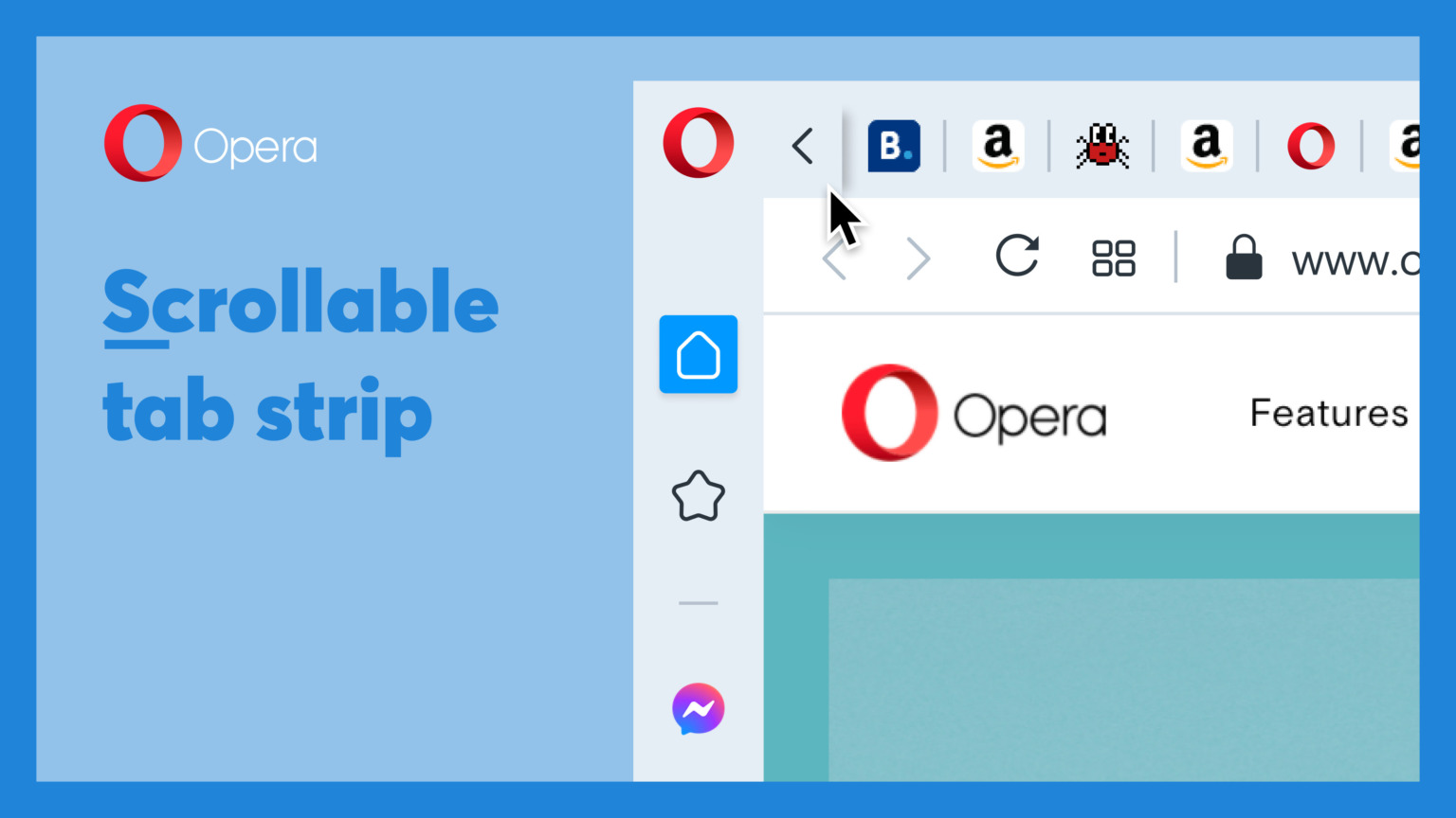 En version 88, les onglets d'Opera deviennent plus fluides