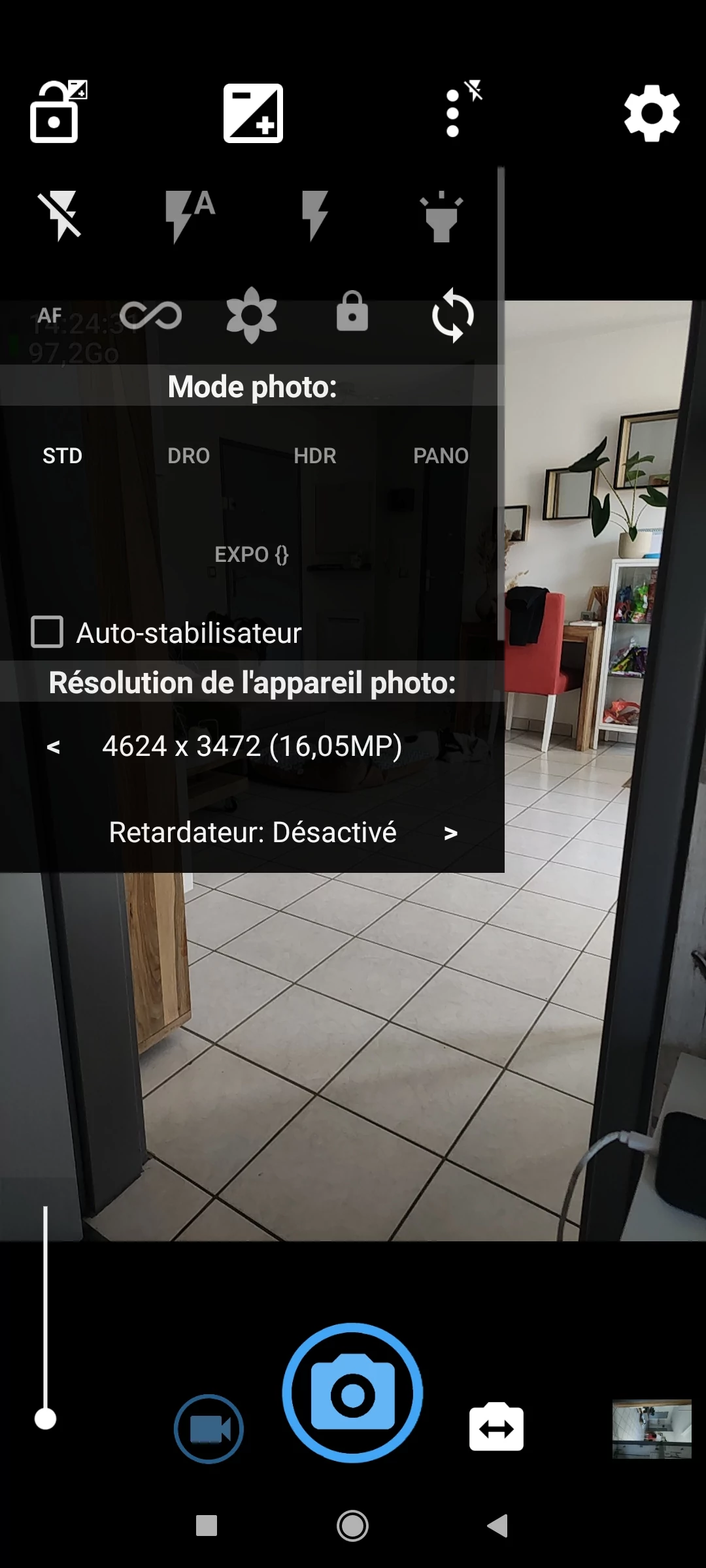 Open camera screen 1