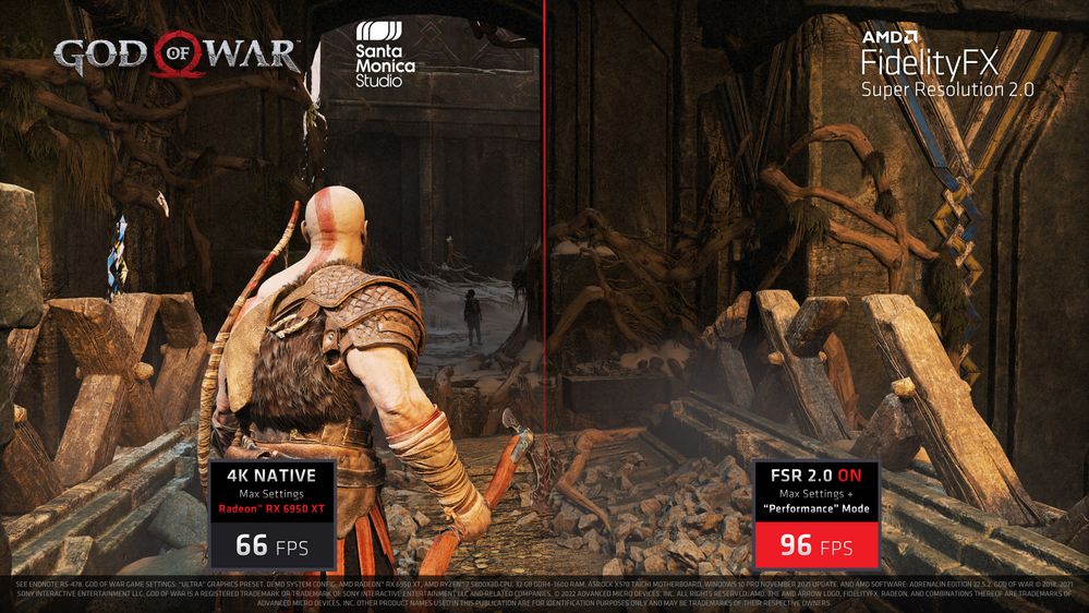 FSR 2.0 God of War 4K © AMD