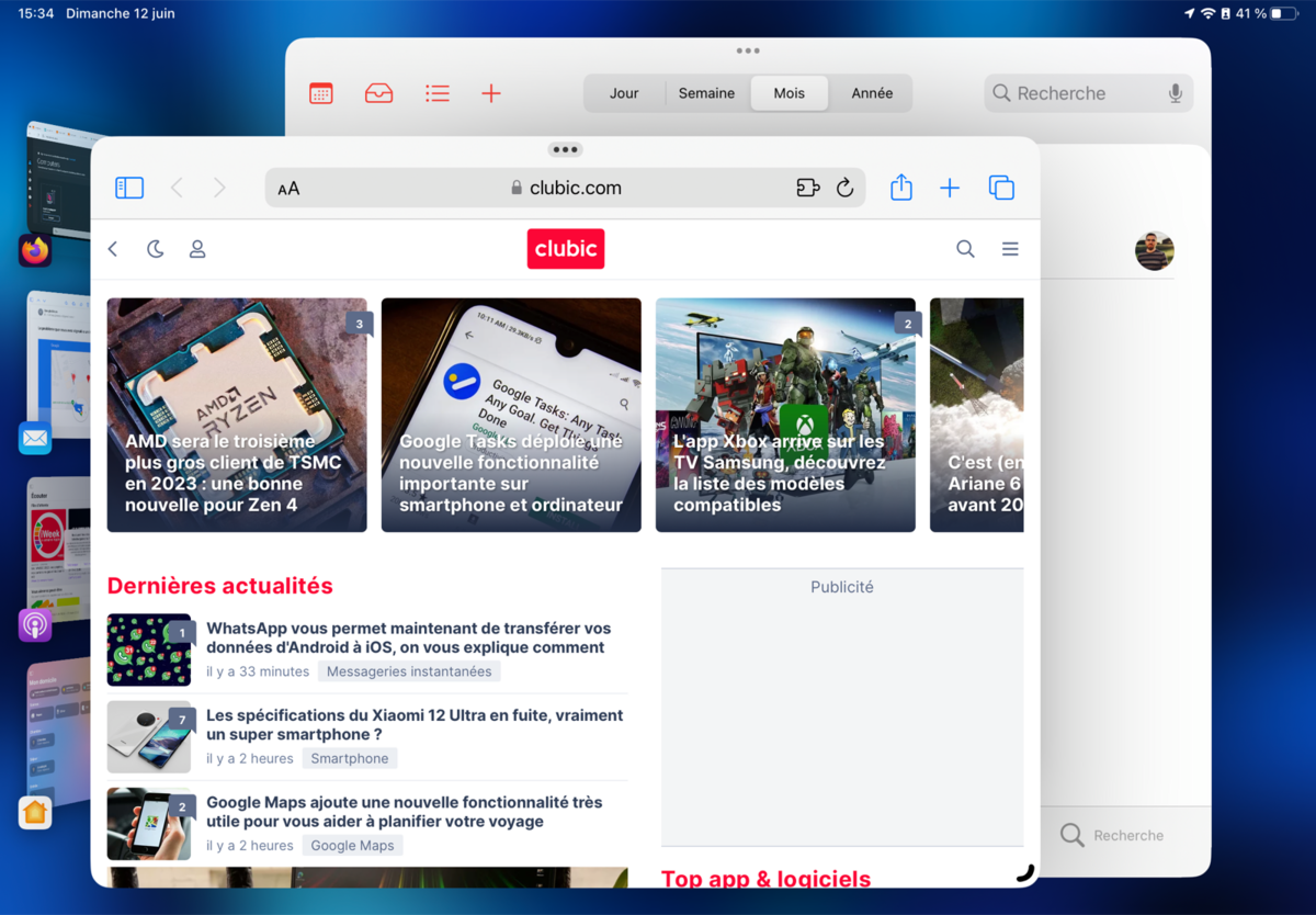 Stage Manager iPadOS © © Mathieu Grumiaux pour Clubic