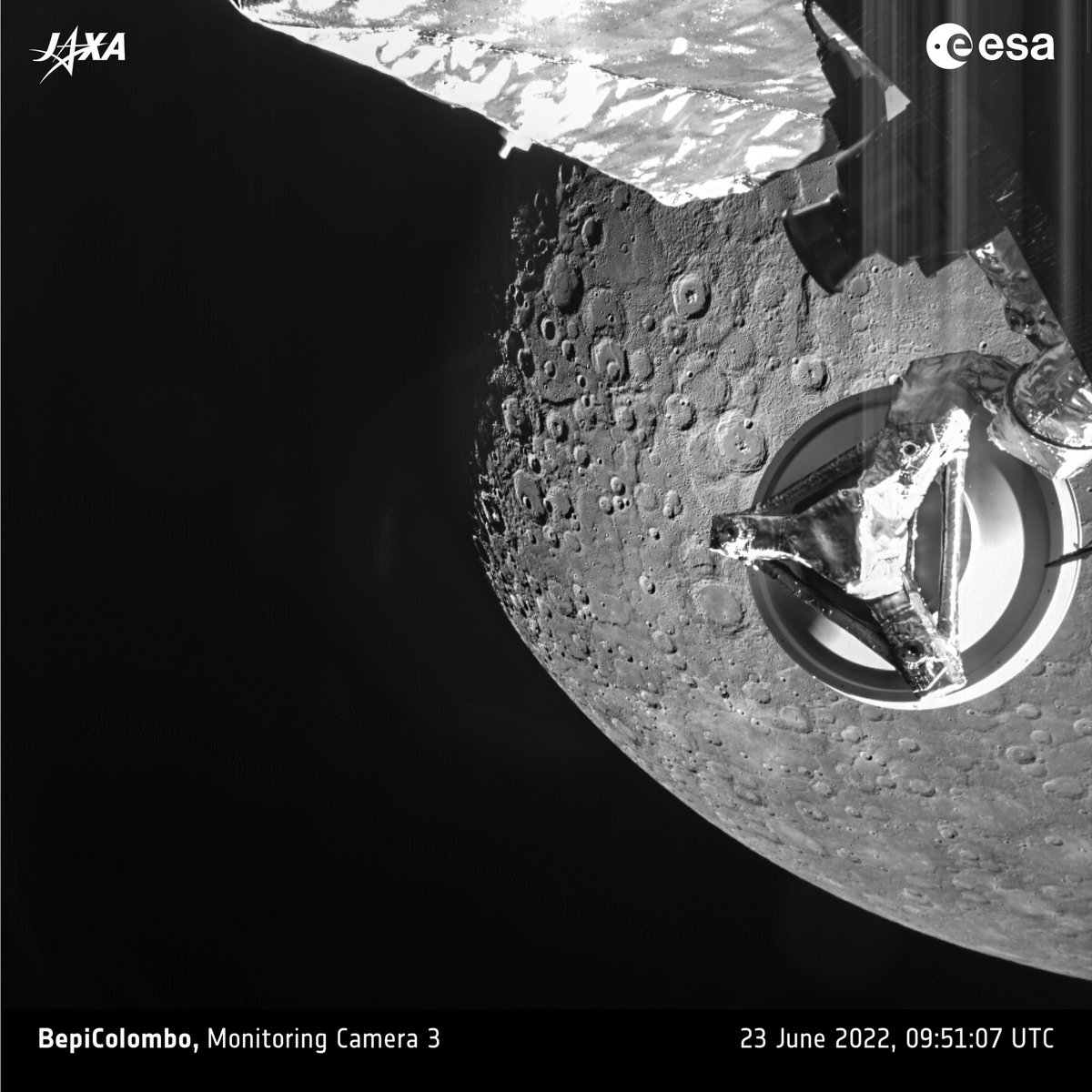 Mercure BepiColombo survol n°2 vue 2 © ESA/JAXA/Bepicolombo